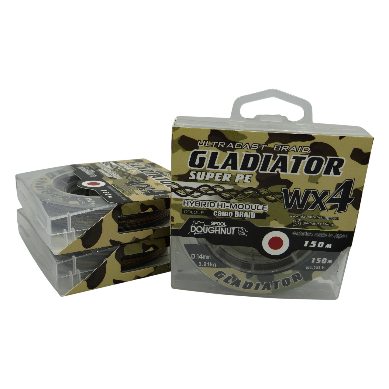 Шнур "GLADIATOR" CAMO (камуфльований, 4-жильний) 150 m / 0.14 mm, фото 1