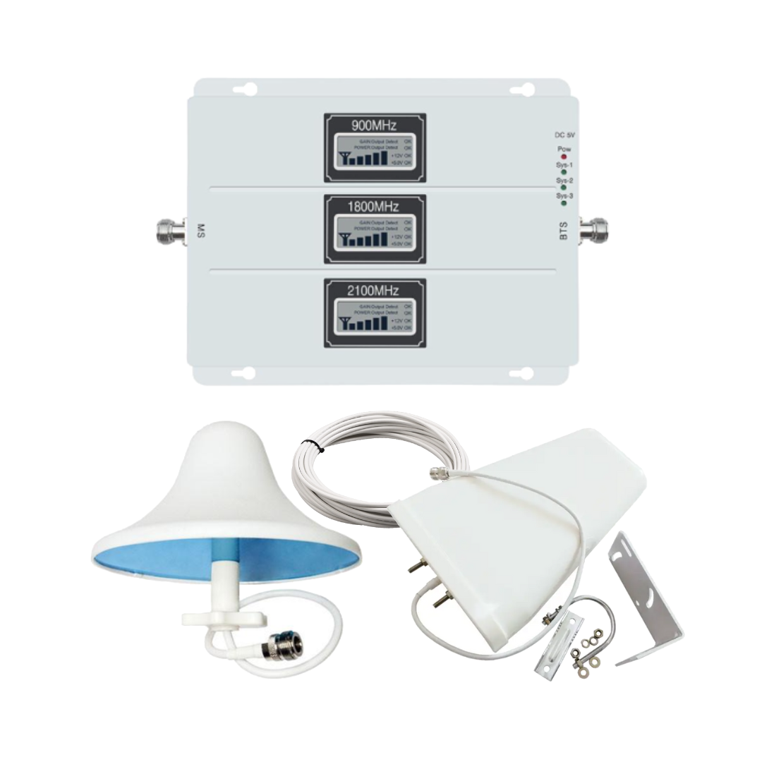 GSM ретранслятор підсилювач Lintratek KW20L-GDW 900/1800/2100 МГц + комплект антен