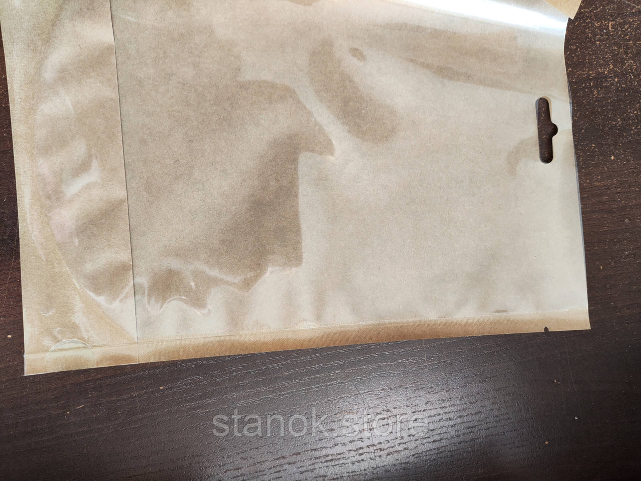 Дой-пак 160х230 Двосторонній КРАФТ (500г)+ Прозора сторона + єврослот без зіпа, фото 1