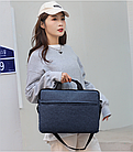 Сумка для ноутбука Bagmax синя 14" Переноска для ноутбука 14 дюймів Плоска синя сумка для ноутбука Тканинна сумка, фото 3