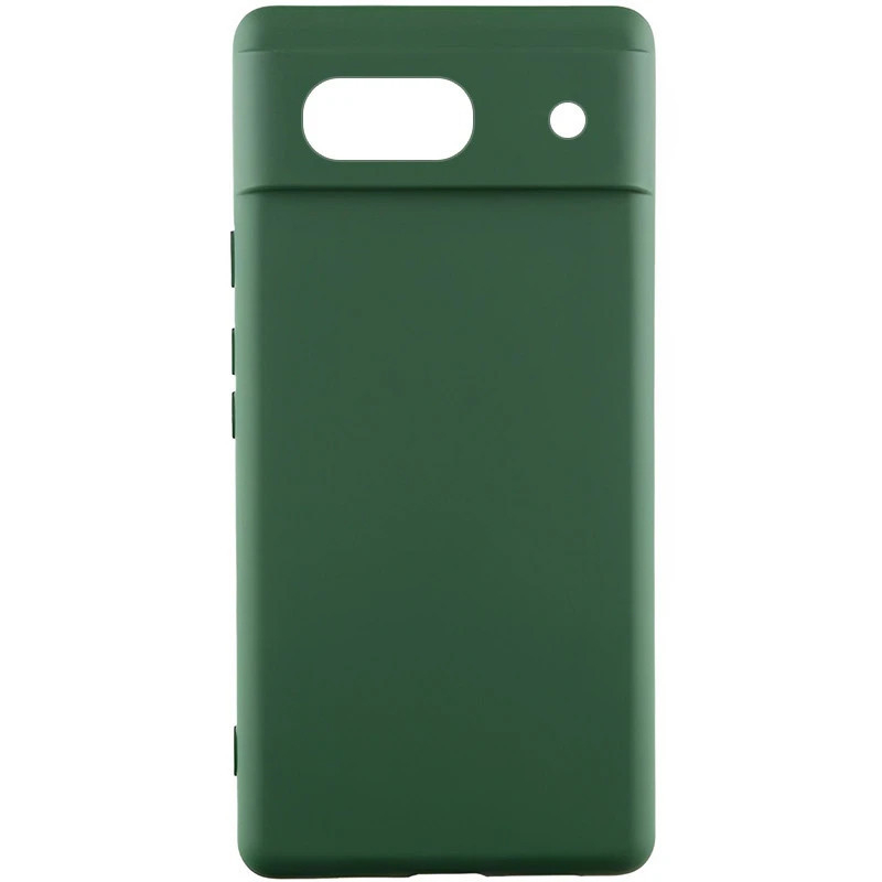 Чохол GETMAN Liquid Silk Full Camera для Google Pixel 6 | TPU + Мікрофібра Зелений / Dark green, фото 1