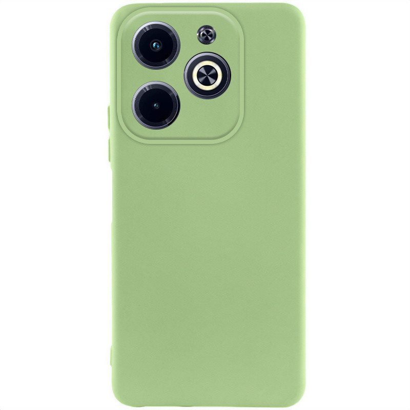 Чохол GETMAN Liquid Silk Full Camera для Infinix Hot 40i | TPU + Мікрофібра Зелений / Pistachio, фото 1