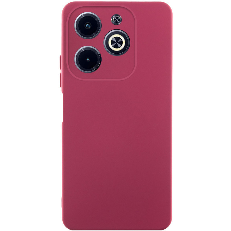 Чохол GETMAN Liquid Silk Full Camera для Infinix Hot 40i | TPU + Мікрофібра Бордовий / Marsala, фото 1