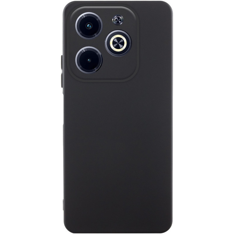 Чохол GETMAN Liquid Silk Full Camera для Infinix Hot 40i | TPU + Мікрофібра Чорний / Black, фото 1