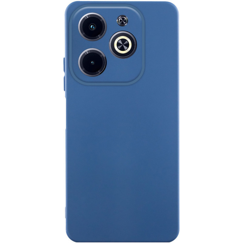 Чохол GETMAN Liquid Silk Full Camera для Infinix Hot 40i | TPU + Мікрофібра Синій / Navy Blue, фото 1
