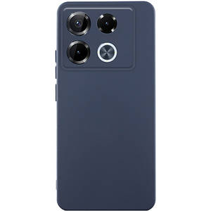 Чохол GETMAN Liquid Silk Full Camera для Infinix Note 40 Pro 4G | TPU + Мікрофібра Синій / Midnight Blue