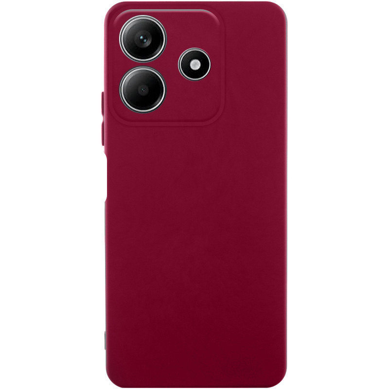 Чохол GETMAN Liquid Silk Full Camera для Xiaomi Redmi Note 14 5G | TPU + Мікрофібра Бордовий / Marsala