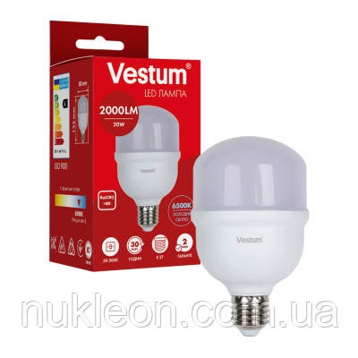 Популярний! Лампочка Vestum LED T80 20W 6500K 220V E27 (1-VS-1607) - Краща якість тільки на Nukleon.com.ua, фото 1