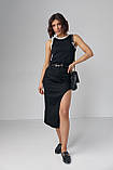 Котонова спідниця з напівкруглим розрізом, фото 3
