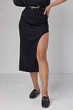 Котонова спідниця з напівкруглим розрізом, фото 7