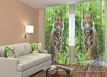 Фото Штори "Два тигра" 2,5 м*2,6 м (2 полотна по 1,30 м), тасьма