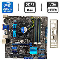 Комплект: материнська плата Asus P8H61-M EVO / Intel Core i5-3470 (4 ядра по 3.2 - 3.6 GHz) / 16 GB DDR3 / Intel HD Graphics 2500