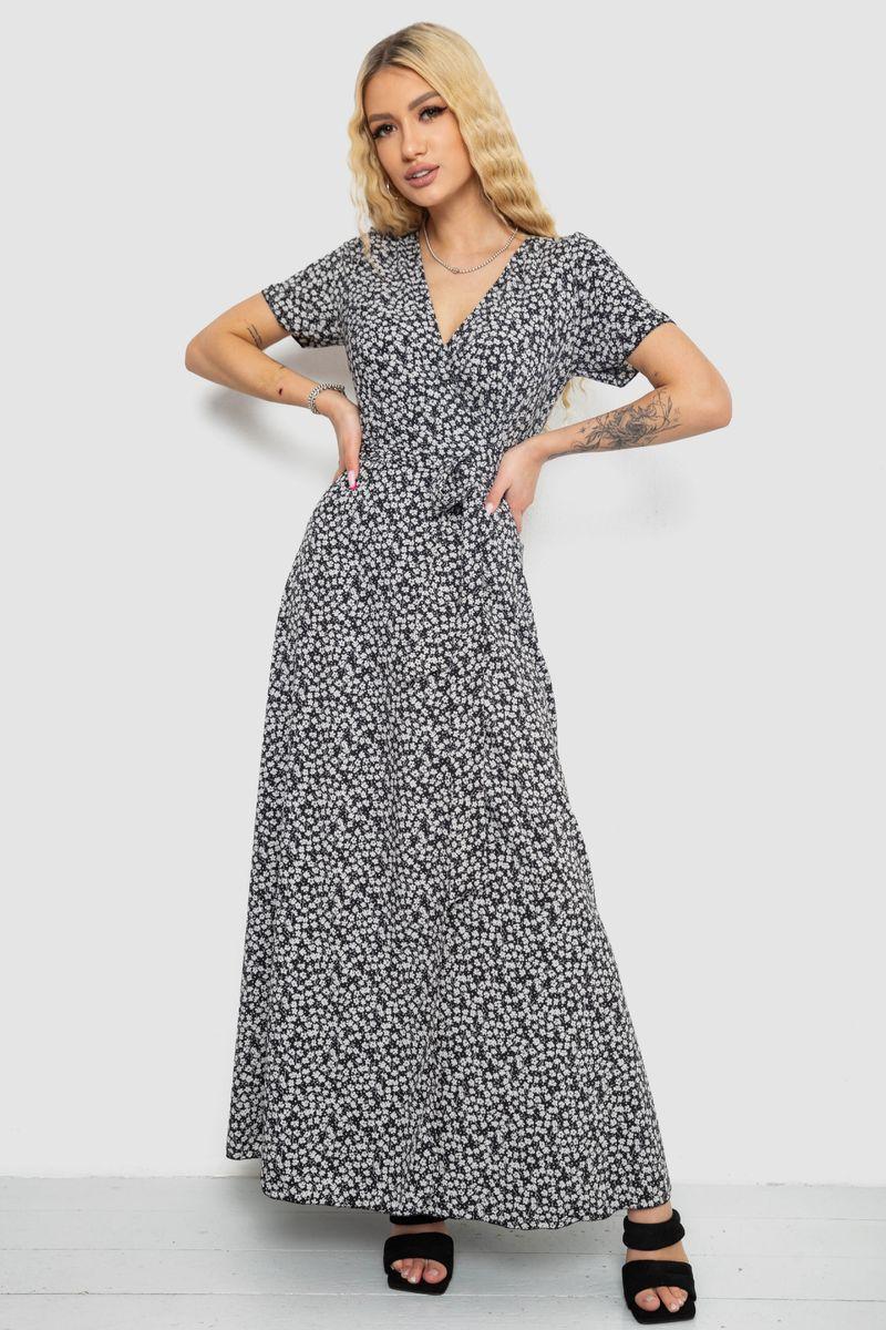 Сарафан на запах софт, колір чорно-білий, 241R184, фото 1