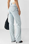 Прямі джинси з високою талією - блакитний цвет, 36р (є розміри) 34, Нове, фото 2