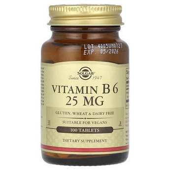 Solgar Vitamin B6 25 mg 100 таблеток