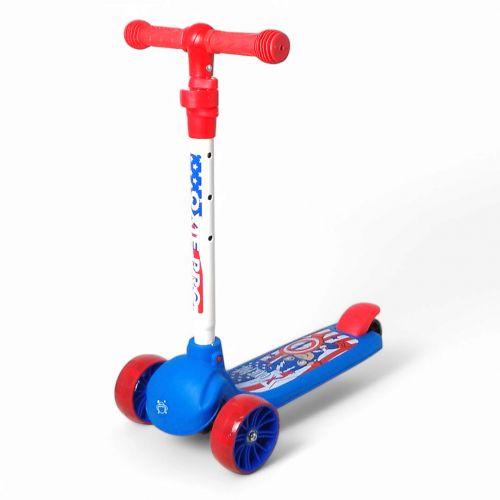 Самокат дитячий 3-х коліс   2 колеса, PU світло, заднє пластик (КАПІТАН АМЕРИКА) [tsi264178-TSI], фото 1