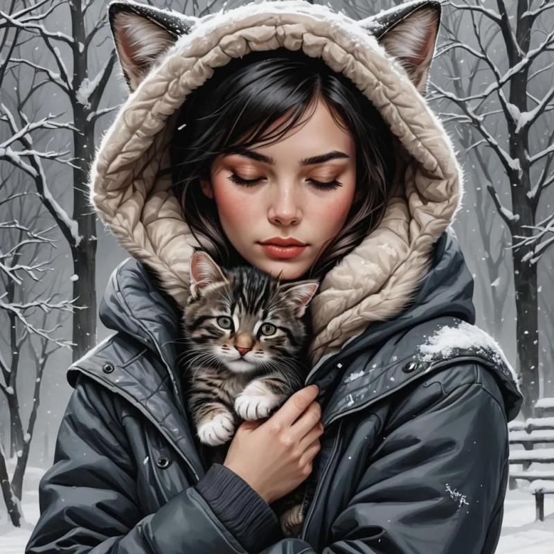 Алмазна вишивка (набір) "В обіймах теплоти" (DM-496), фото 1