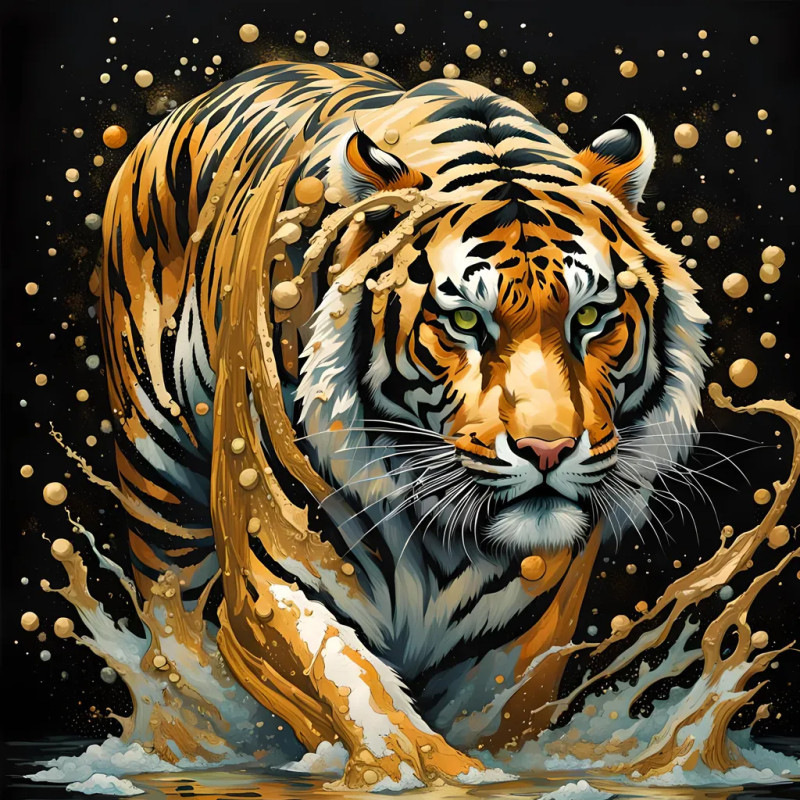 Алмазна вишивка (набір) "Пильність тигрових очей" (DM-485), фото 1