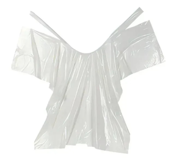 Пеньюар одноразовий поліетиленовий 100шт\уп 0,9х1,4м Білий, фото 1
