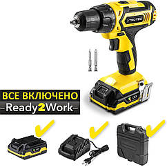 Акумуляторна дрель-шуруповерт Trotec PSCS 11-20V 2 швидкості 35 Нм Li-Ion кейс зарядка за 1 годину