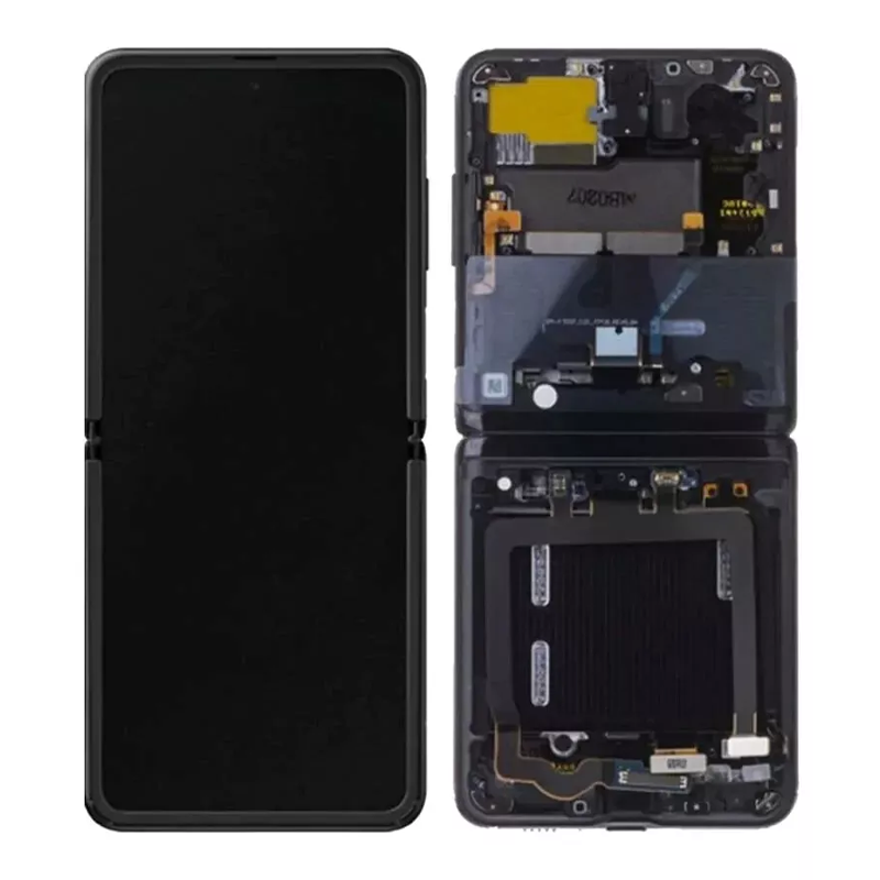 Дисплей Samsung SM-F700 Z Flip (2020) у зборі із сенсором і рамкою black service orig (INNER)