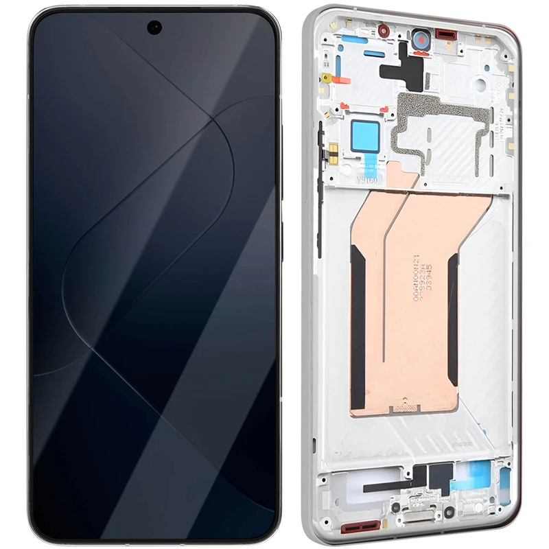 Дисплей Xiaomi 14 5G 2023 у зборі із сенсором і рамкою White service orig