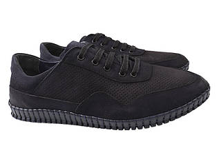 Кеди чоловічі з натуральної шкіри (нубук) на низькому ходу на шнурівці колір Синій Altura 1-21DTC 41