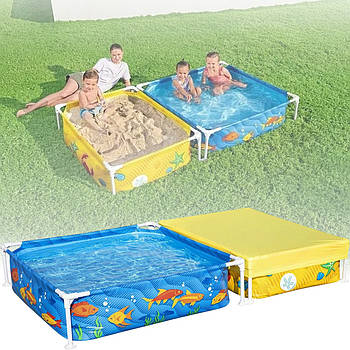 Каркасний квадратний дитячий басейн з пісочницею басейн Bestway 561CF для ігор 213 x 122 x 30,5 см на 365 л