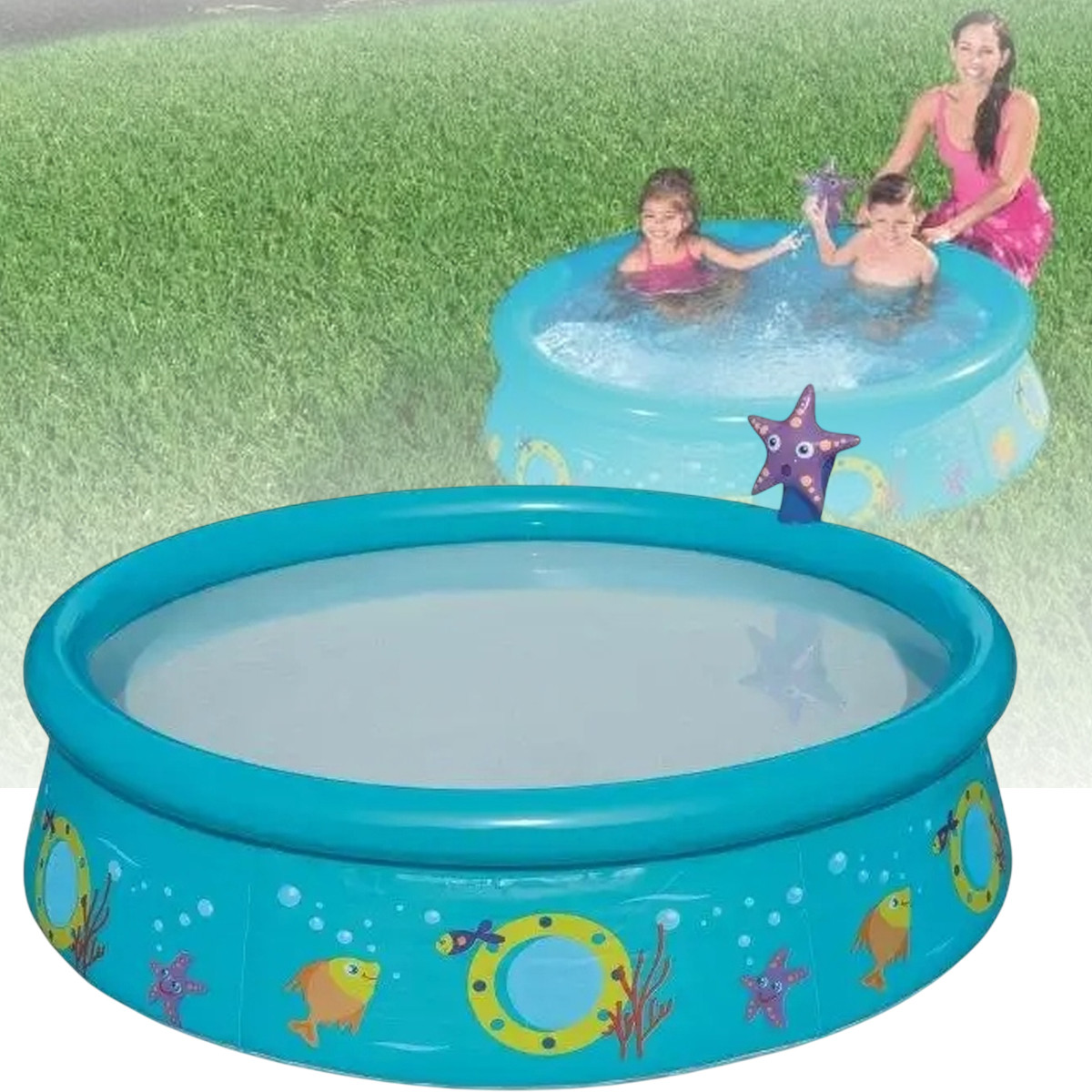 Круглий надувний дитячий басейн 152 х 38 см Bestway 57326 з фонтанчиком на 434 л Басейн для діток, фото 1