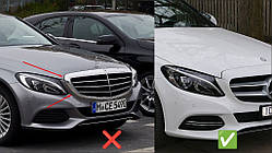 Передня решітка Diamond Silver 2018-2025, з камерою для Mercedes C-сlass W205 рр