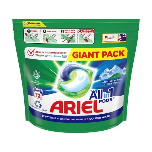Пральна капсула Ariel Pods All-in-1 Гірське джерело 72 х 19.7 г, фото 1