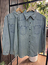 Стильна жіноча сорочка, тканина "Джинс" 44, 46, 48, 50 розмір 44, фото 4
