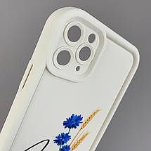 Чохол для iPhone 11 Pro Max з високими бортами з принтом Україна на телефон айфон 11 про макс молочний q06t, фото 3