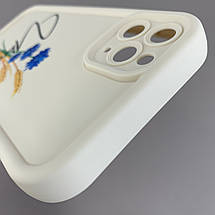 Чохол для iPhone 11 Pro Max з високими бортами з принтом Україна на телефон айфон 11 про макс молочний q06t, фото 5