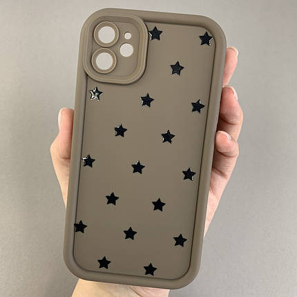 Чохол для Apple iPhone 11 чохол з високими бортами із зірочками на айфон 11 коричневий q05d, фото 1
