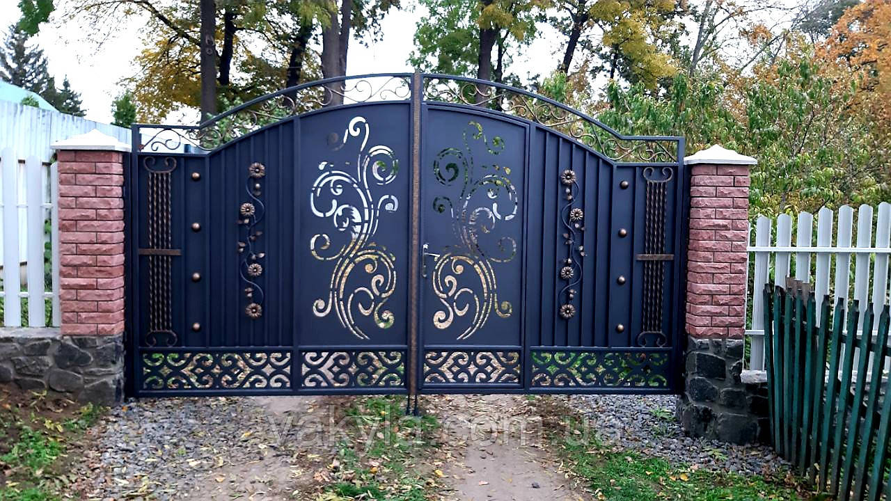Розпашні ворота з плазмовою порізкою, фото 1