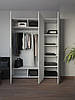 Шафа для одягу розпашна на три двері(180) Антрацит+Білий, фото 2