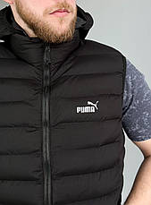 Жилетка чоловіча Puma спортивна чорна Пума жилет із капюшоном, фото 5