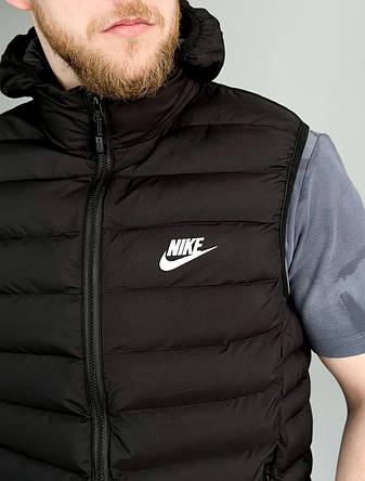 Жилетка чоловіча Nike спортивна чорна Найк жилет із капюшоном, фото 3