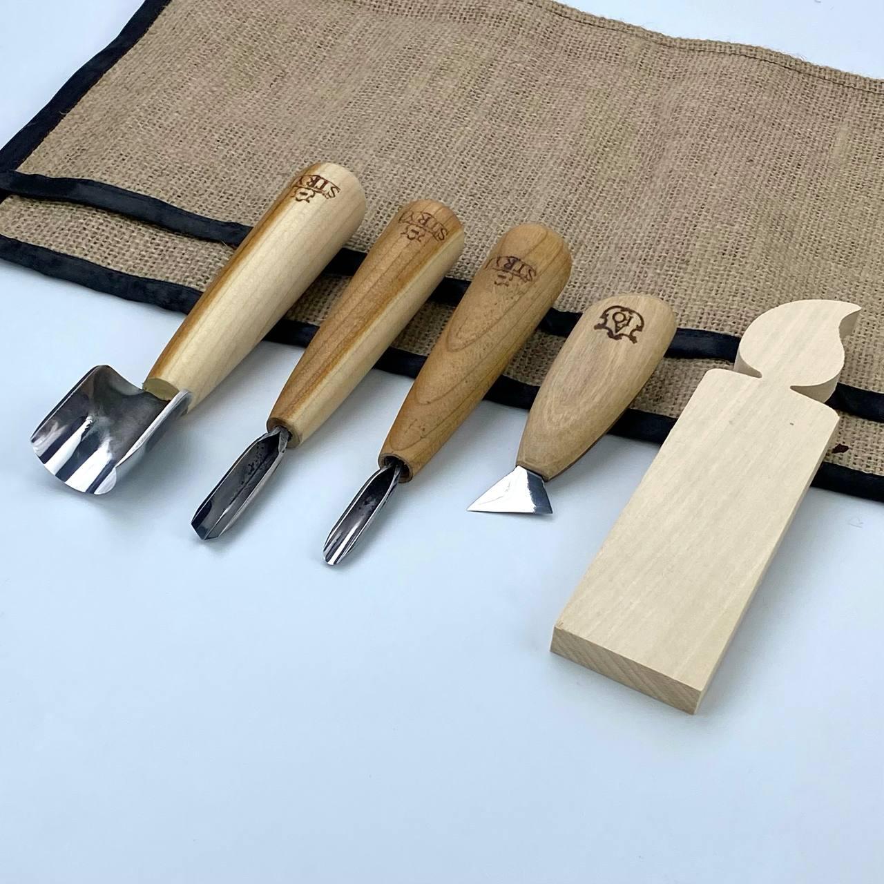 Набір стамесок Адольф Юр'єв для початківця для геометричного різьблення, фото 1