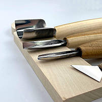 Набір стамесок Адольф Юр'єв для початківця для геометричного різьблення, фото 3