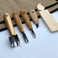 Набір стамесок Адольф Юр'єв для початківця для геометричного різьблення, фото 2