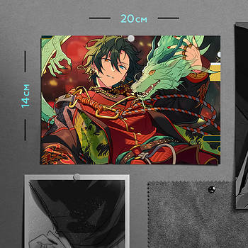 "Міка Кагехіра (Aнсамбль Зірок / Ensemble Stars)" плакат (постер) розміром А5 (20х14см)