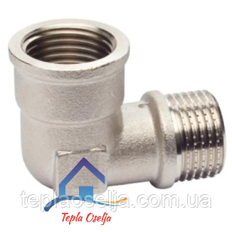Коліно латунне 1/2" 90° (різьба зовнішня / внутрішня)