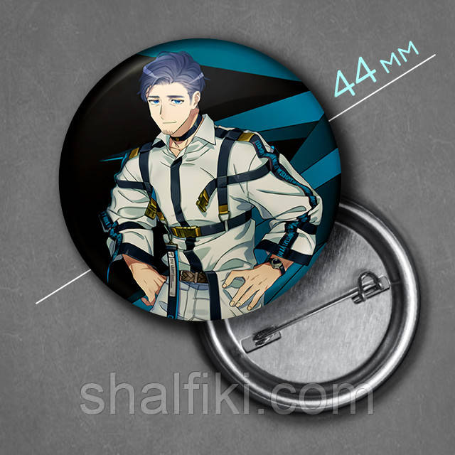 "Мукухара Казуї (Мілграм / Milgram)" значок круглий на булавці Ø44 мм, фото 1