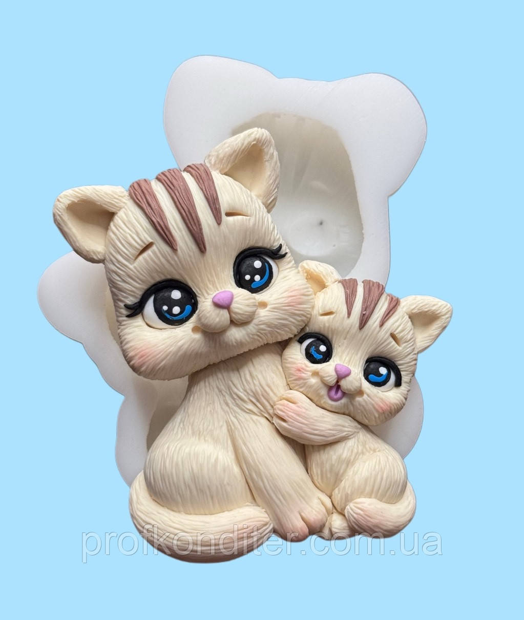 ЭКСКЛЮЗИВ! СилІконовий Молд для шоколаду, зефіру та ін "Мамина любов №7 (Кошенята)", фото 1