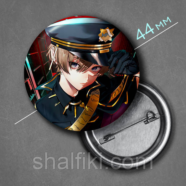 "Ес (Мілграм / Milgram)" значок круглий на булавці Ø44 мм, фото 1