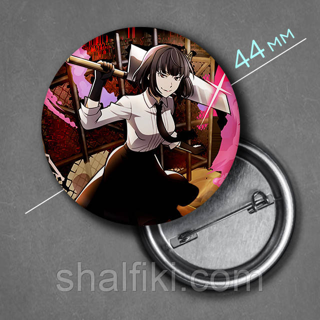 "Йосано Акіко (Проза бродячих псів / Bungo stray dogs)" значок круглий на булавці Ø44 мм, фото 1
