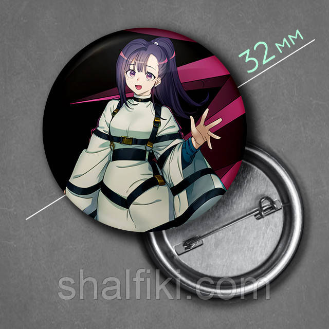 "Кашіно Юно (Мілграм / Milgram)" значок круглий на булавці Ø32 мм, фото 1