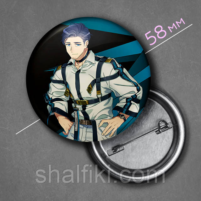 "Мукухара Казуї (Мілграм / Milgram)" значок круглий на булавці Ø58 мм, фото 1